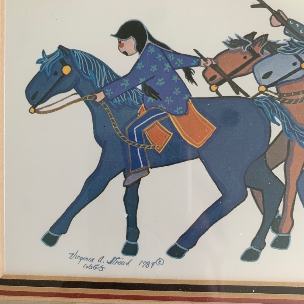 Virginia A. Stroud “Pony Races” Native American - Picture 3 of 9